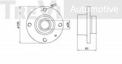 TREVI AUTOMOTIVE wb1170 -  Комплект подшипника ступицы колеса